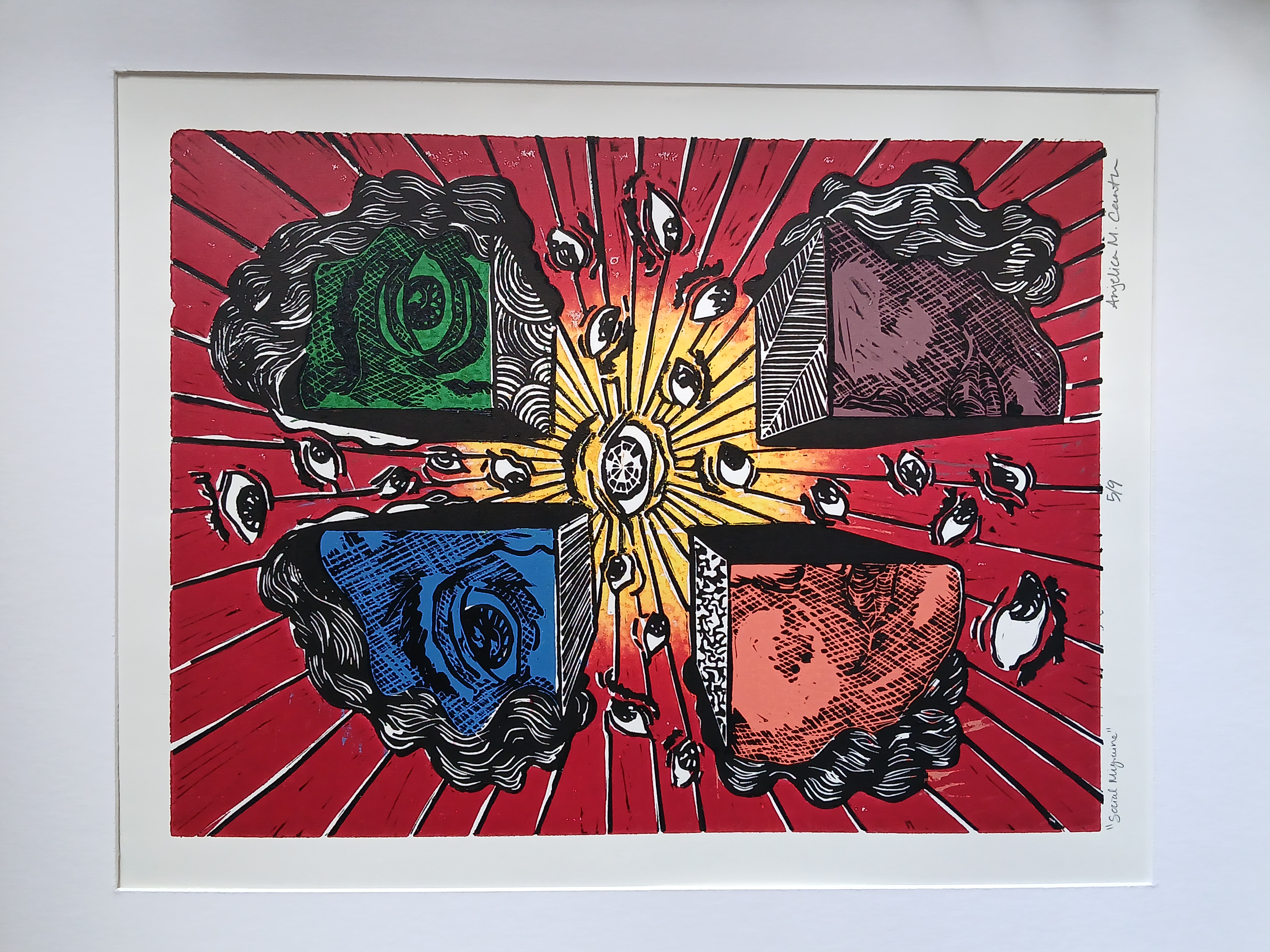 Relief Print Entitled Social Migraine
